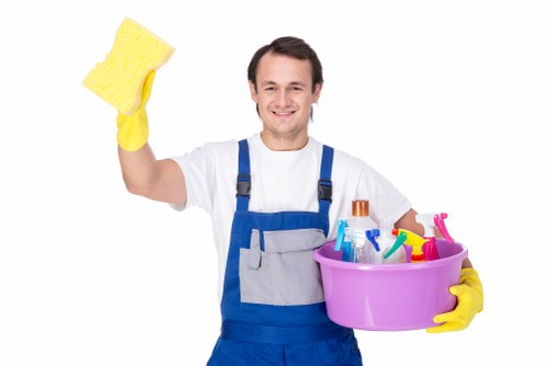 Professional cleaners working in a residential property