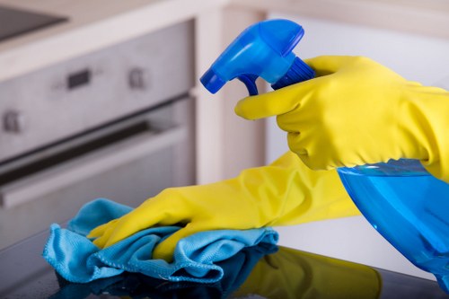 Professional cleaning of upholstered seating in a workplace